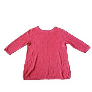 Charter Club Plus Size Pink La Botanique Preppy Knitwear Pullover Tunic Sweater